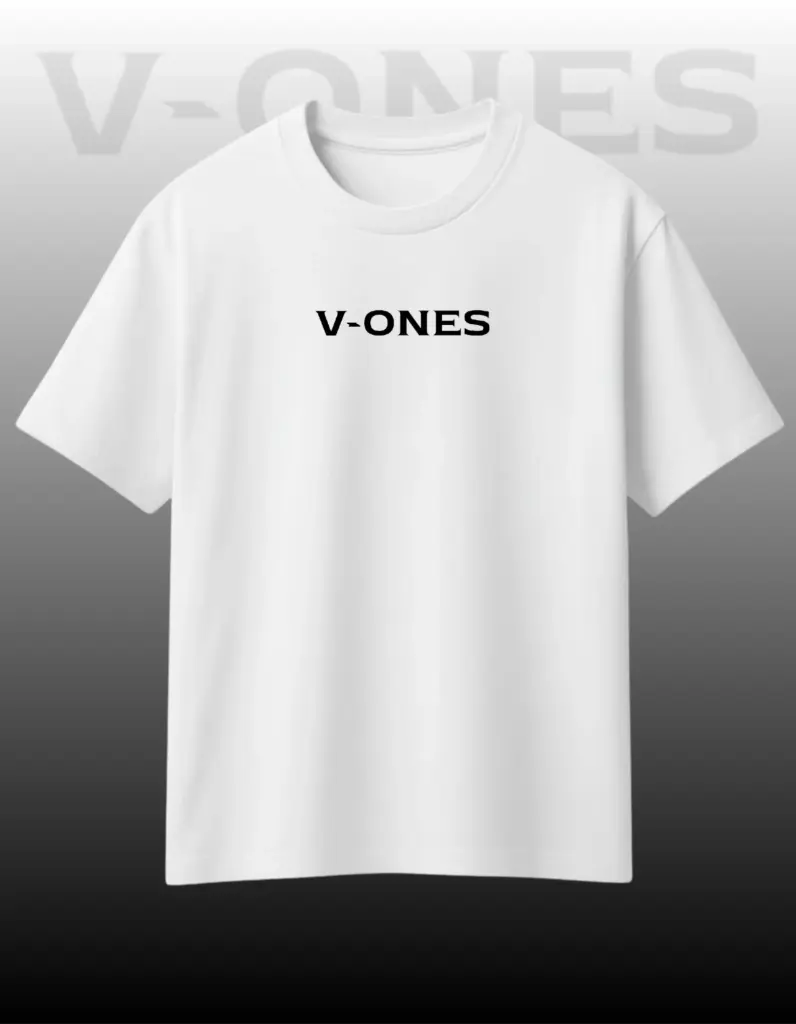 V-ONES PRINTED BLACK OVERSIZED TSHIRT ON V-ONES