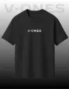 V-ONES PRINTED BLACK OVERSIZED TSHIRT ON V-ONES