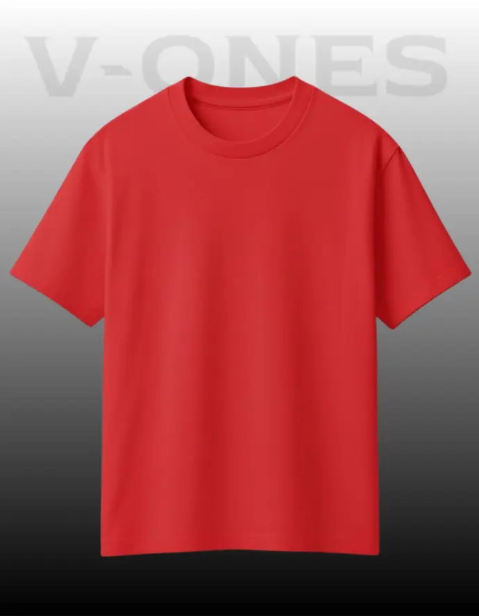 RED OVERSIZED T-SHIRT ON V-ONES